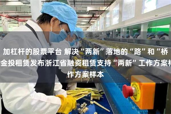 加杠杆的股票平台 解决“两新”落地的“路”和“桥” | 金投租赁发布浙江省融资租赁支持“两新”工作方案样本