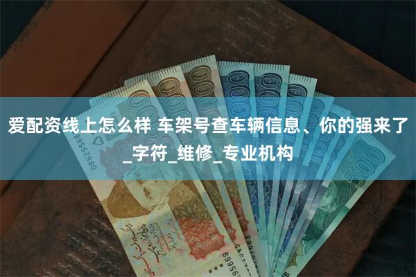 爱配资线上怎么样 车架号查车辆信息、你的强来了_字符_维修_专业机构