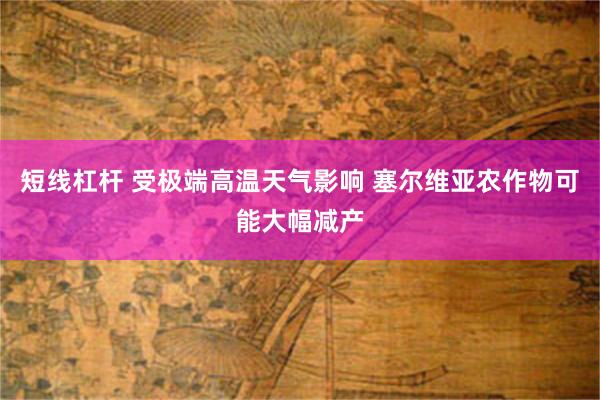 短线杠杆 受极端高温天气影响 塞尔维亚农作物可能大幅减产