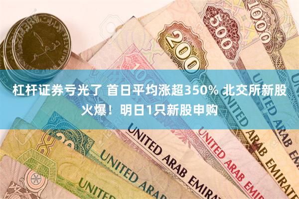 杠杆证券亏光了 首日平均涨超350% 北交所新股火爆！明日1只新股申购